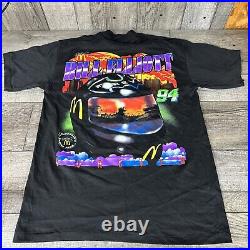 VERY RARE Vintage 1995 Bill Elliott AOP Batman X McDonald's NASCAR Shirt Size L