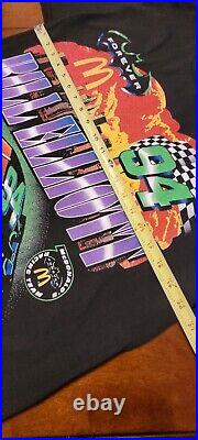 VERY RARE Vintage 1995 Bill Elliott AOP Batman X McDonald's NASCAR Shirt Size L