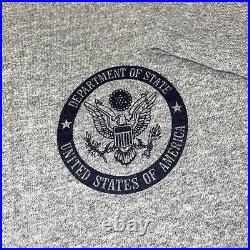VERY RARE Vintage 80s Champion US DEPARTMENT OF STATE LOGO T shirt Sz L Gray USA