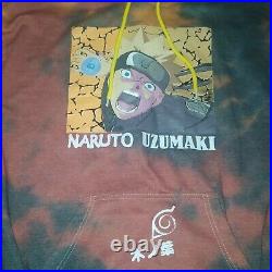 VERY RARE? Vintage Naruto Hoodie Mens Large 2002 Shirt Anime Pullover Tie Dye