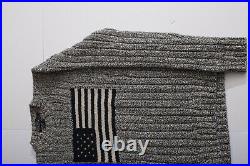 VERY RARE Vintage Polo Ralph Lauren American Flag Sweater SZ L Dark Blue/White