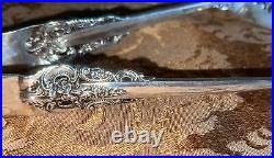 VERY RARE Wallace Grande Baroque SOLID STERLING Large 7 1/4 Pierced Ice Tongs