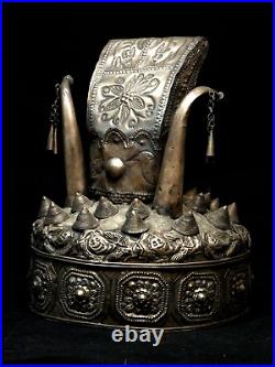 -VERY RARE- large silver tribal Miao Headdress early 20th century