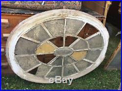 VERY RARE unique large c1870 OVAL window frame 51 x 40 x 3.25 Old hardware