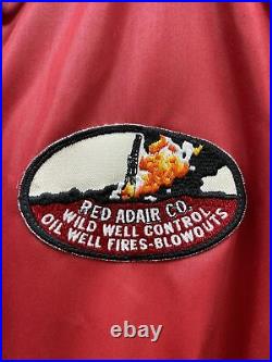 VERY Rare VTG 1970s Red Adair Co Wild Well Cntrl Red Mens Jacket Large Oil & Gas