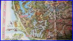 VINTAGE 1961 VERY RARE Disneyland Park Large Map 44 x 30- Heavy Paper Stock