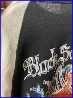 VINTAGE ORIGINAL CLASSIC ROCK BASEBALL 3/4 T SHIRT L BLACK SABBATH Very Rare Dio