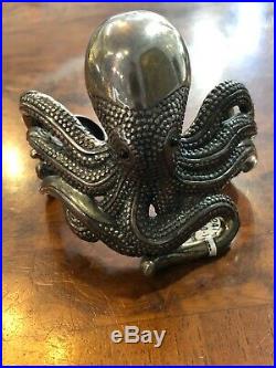 VINTAGE SOMS Sterling Silver Large Heavy OCTOPUS Cuff Bracelet VERY RARE NWT