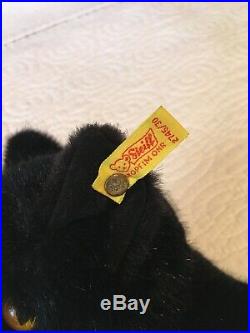 VINTAGE STEIFF Large Black Cat #2745/30 Germany 12 inch VERY RARE EXCELLENT