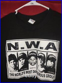 VTG NWA World's Most Dangerous Group RAP Tee Men Large Ice Cube VERY RARE
