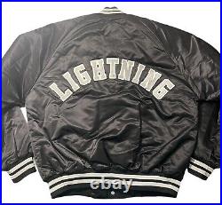 VTG Tampa Bay Lightning Chalk Line NHL Hockey Bomber Jacket Large VERY RARE HTF