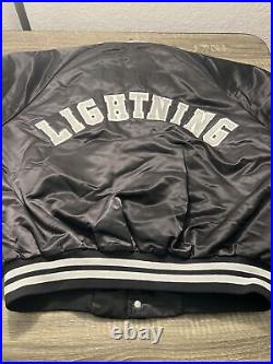 VTG Tampa Bay Lightning Chalk Line NHL Hockey Bomber Jacket Large VERY RARE HTF