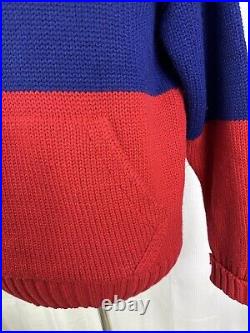 VTG VERY Rare 90's Polo Ralph Lauren Wool Hooded Suicide Ski Wool Knit Sweater L