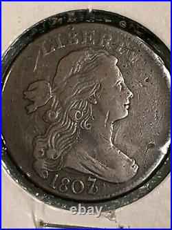 Very Fine + To EF 1807 Over 6 Large Cent Draped Bust RARE HIGH GRADE COIN
