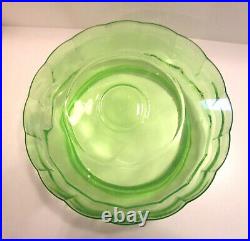 Very Large Green Depression Era Glass Fish Bowl Aquarium Rare