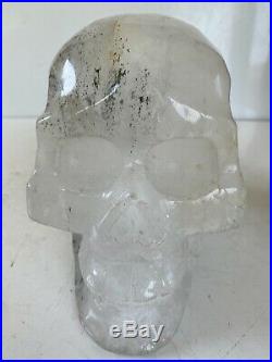 Very Large Macabre Very Rare 5 Kilos Heavy Life Size Cavred Rock Crystal Skull
