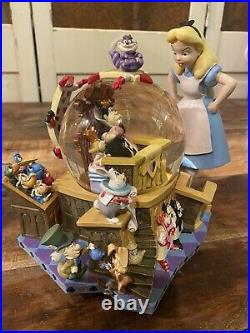 Very Large RARE Disney Alice in Wonderland Snow globe Anniversary queen Hatter