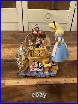 Very Large RARE Disney Alice in Wonderland Snow globe Anniversary queen Hatter