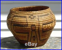 Very Large Rare Early Pima Native American Polychrome Indian Basket 57 Around