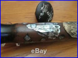 Very Large Rare Exquisite Antique Chinese Mother of Pearl Pipe