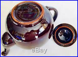 Very Large Rare Original Antique Victorian Brown Betty Treacle Glazed Teapot