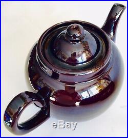 Very Large Rare Original Antique Victorian Brown Betty Treacle Glazed Teapot