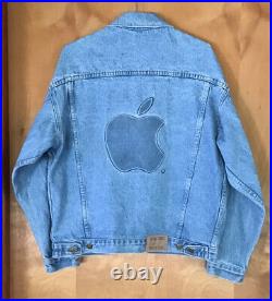 Very RARE Apple Logo Denim Jean Jacket Size Large- Macintosh Promo Logo