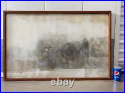 Very RARE Early Vintage Modern Figural Abstract Painting, Clark Walding 1975