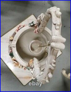 Very RARE VINTAGE extra Large CAPODIMONTE WISHING WELL 20 in tall
