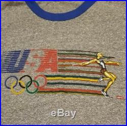 Very RARE Vintage Levis Olympic Games T Shirt Large USA Thin Single Stich