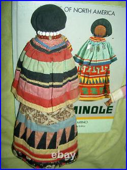 Very RARE, early PAIR, 1930s, large authentic palmetto SEMINOLE Indian dolls
