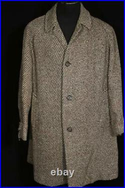 Very Rare 1950's-60's Aquascutum London Scottish Tweed Overcoat Size Large 44