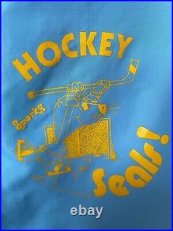 Very Rare 1974 California Golden Seals Team Issued Coaches Jacket Sparky Large