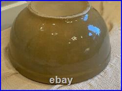 Very Rare #2 Antique Large 15 1/2 Yellow Ware Mixing Bowl Stoneware