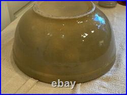 Very Rare #2 Antique Large 15 1/2 Yellow Ware Mixing Bowl Stoneware