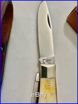 Very Rare AO5S Alcas Alcoa Large Trapper Fat Stag Knife Mint With Box And Sheath