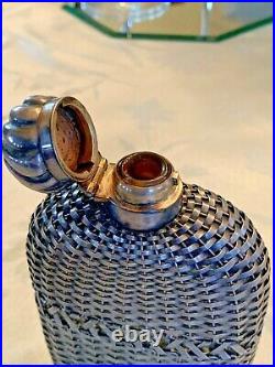 Very Rare Antique Aesthetic Sterling Silver Whiskey Flask Gorham Large Mint