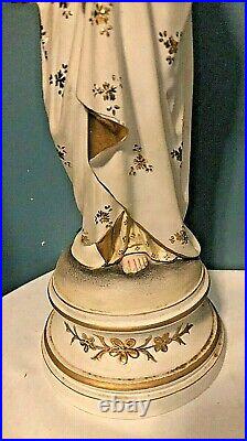 Very Rare Antique Nuns Convent Virgin Mary & Infant Jesus Large Bisque Statue