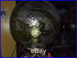 Very Rare Baccarat Cameo Art Glass Lilies Large Banquet Ball Lamp Shade Mint