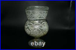 Very Rare Beautiful Large Ancient Roman Glass Wine Cup with Beautiful Patina