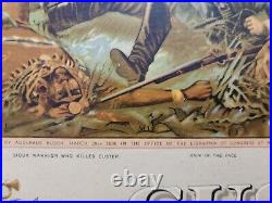 Very Rare CUSTER'S LAST FIGHT Print CHROMOLITHOGRAPH ANNHEUSER BUSCH CIRCA 1896