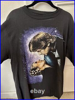 Very Rare Changes Vintage 1996 Star Wars Han Solo Princess Leia T-Shirt L Retro