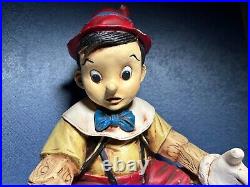 Very Rare! Disney Pinocchio Sitting Large Figurine Statue With Bowl