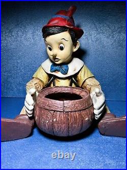 Very Rare! Disney Pinocchio Sitting Large Figurine Statue With Bowl