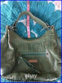 Very Rare Isabella Fiore Summer Love Green Leather Hobo Bag