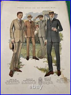 Very Rare Large 1921 Spring & Summer Illustrates Fashion Catalog With Some Cloth