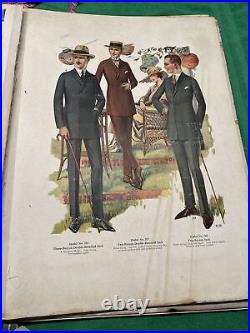 Very Rare Large 1921 Spring & Summer Illustrates Fashion Catalog With Some Cloth