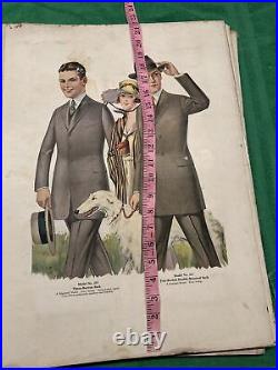 Very Rare Large 1921 Spring & Summer Illustrates Fashion Catalog With Some Cloth