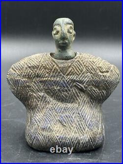 Very Rare Large Ancient Bactrian Composite Lapis Stone Idol Statue Figurine