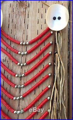 Very Rare Large Antique 1800s N Plains Blackfoot Red Trade Bead Loop Necklace